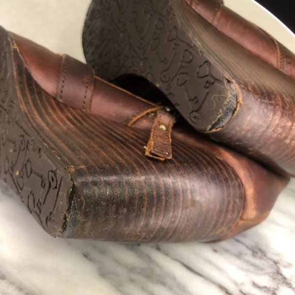 Fossil Charlene Brown Leather Wedge Lace up Bootie, size 8.5 - Picture 11 of 11